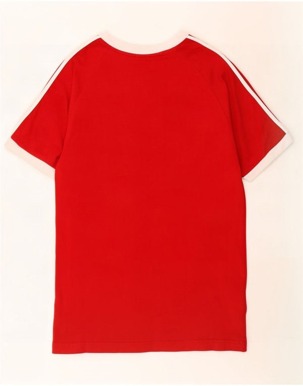 Adidas Mens T-Shirt Top Medium Red Colourblock Cotton