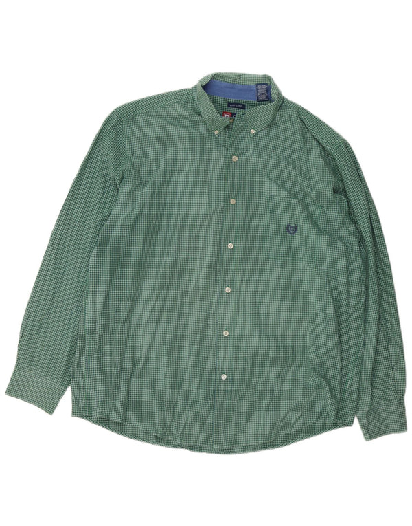 Chaps Ανδρικό πουκάμισο Easy Care XL Green Check Cotton