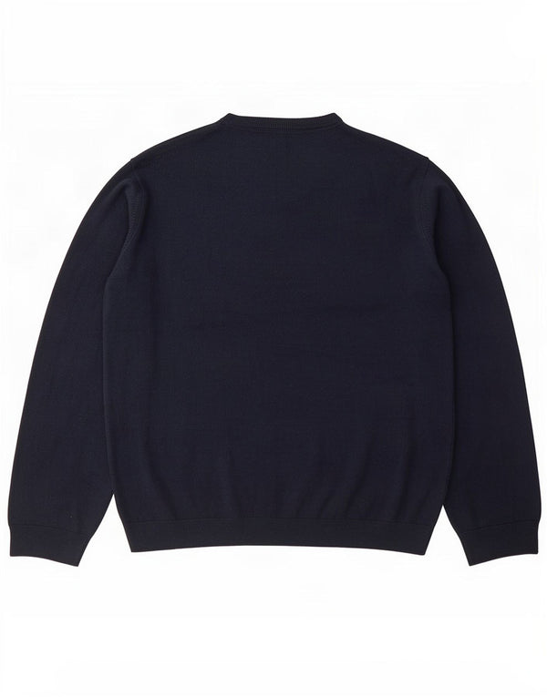 Marks & Spencer Mens Regular Fit V-Neck Jumper Sweater 2XL Navy Blue