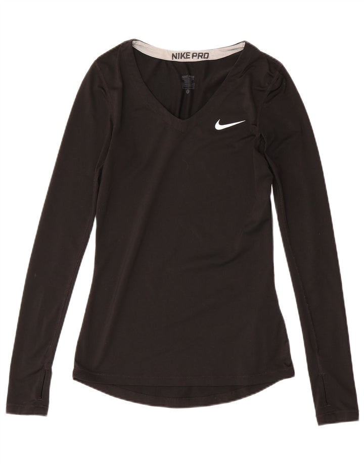 Nike Γυναικείο Dri Fit Μακρυμάνικο UK 8 Μικρός Μαύρος Πολυεστέρας