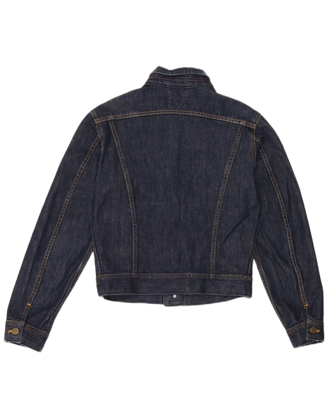 Lee Womens Crop Τζιν Μπουφάν UK 12 Medium Navy Blue Cotton
