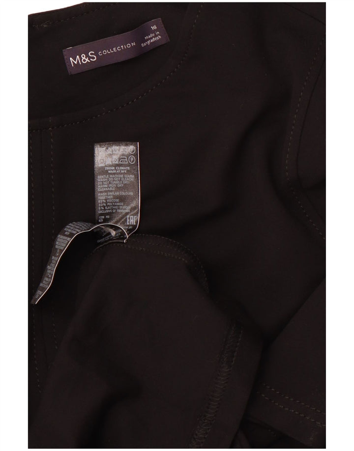 MARKS & SPENCER Γυναικείο μακρυμάνικο φόρεμα A-Line UK 16 μεγάλη μαύρη βισκόζη