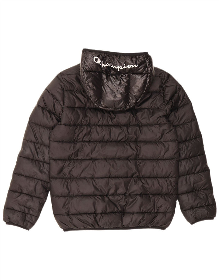 Champion Boys Graphic Hooded Jacket 11-12 Years Larg Black