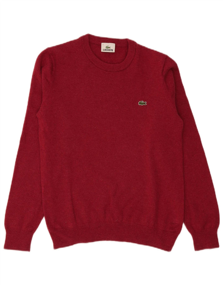 Ανδρικό πουλόβερ Lacoste Crew Neck Jumper Μέγεθος 3 Μικρό ροζ παρθένο μαλλί