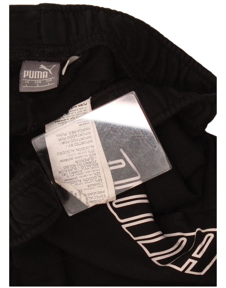 Γυναικείο αθλητικό σορτς PUMA γραφικό UK 14 μεγάλο μαύρο πολυεστέρα