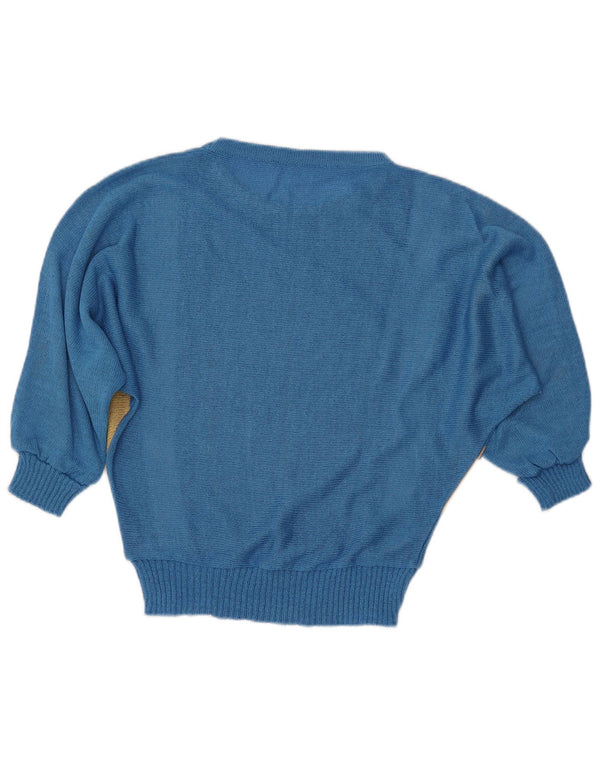 Γυναικείο πουλόβερ Vintage Batwing Boat Neck Jumper IT 40 Small Blue ριγέ