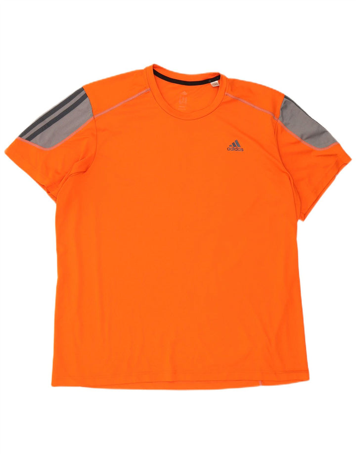Ανδρικό T-Shirt Climalite ADIDAS Top 2XL πορτοκαλί πολυεστέρας