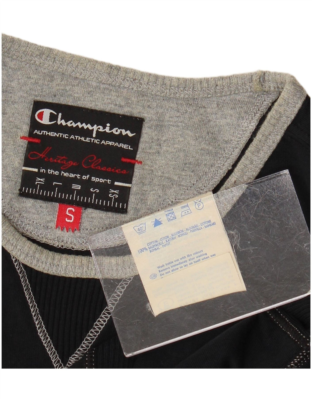 Champion Womens Heritage Classics Graphic Top μακρυμάνικο UK 10 Small Black