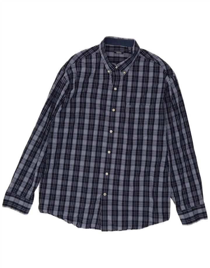 Ανδρικό πουκάμισο IZOD XL Navy Blue Check Cotton