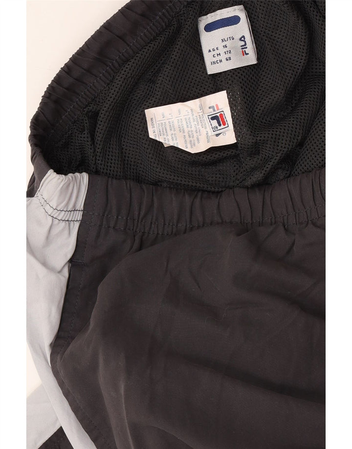 FILA Boys Graphic αθλητική φόρμα παντελόνι Joggers 15-16 Years Grey Colourblock