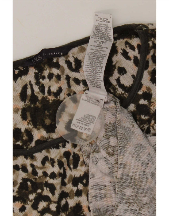 Marks & Spencer Γυναικείο Τοπ UK 12 Medium Khaki Animal Print
