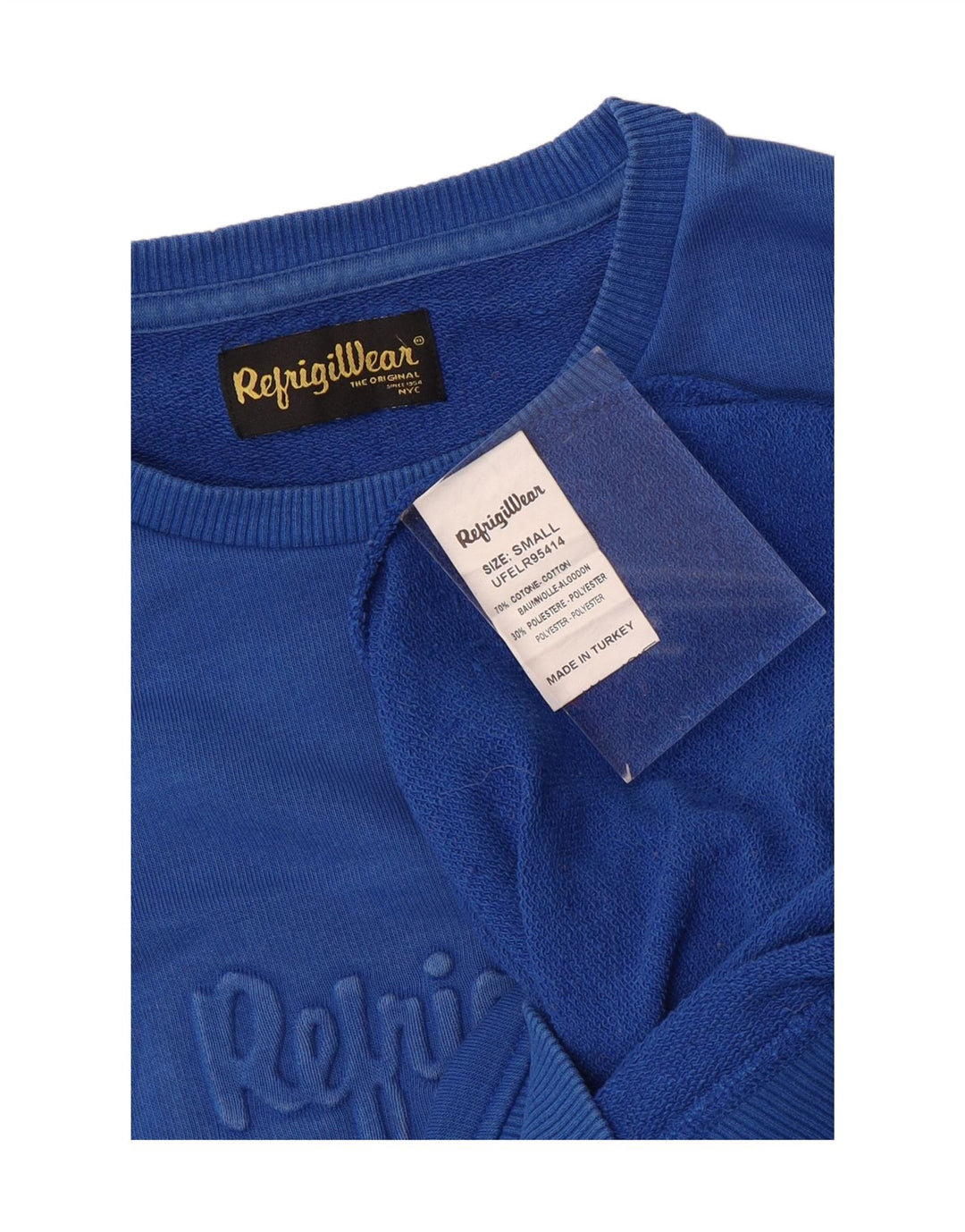 Refrigiwear Ανδρικό γραφικό φούτερ Jumper Μικρό Μπλε Βαμβακερό