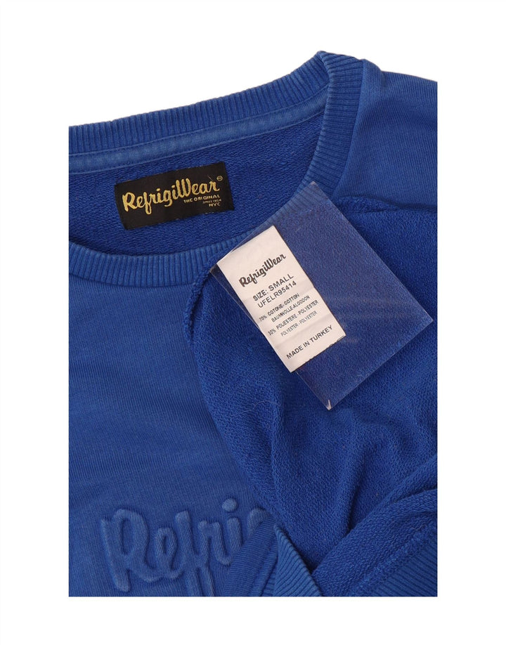 Refrigiwear Ανδρικό γραφικό φούτερ Jumper Μικρό Μπλε Βαμβακερό