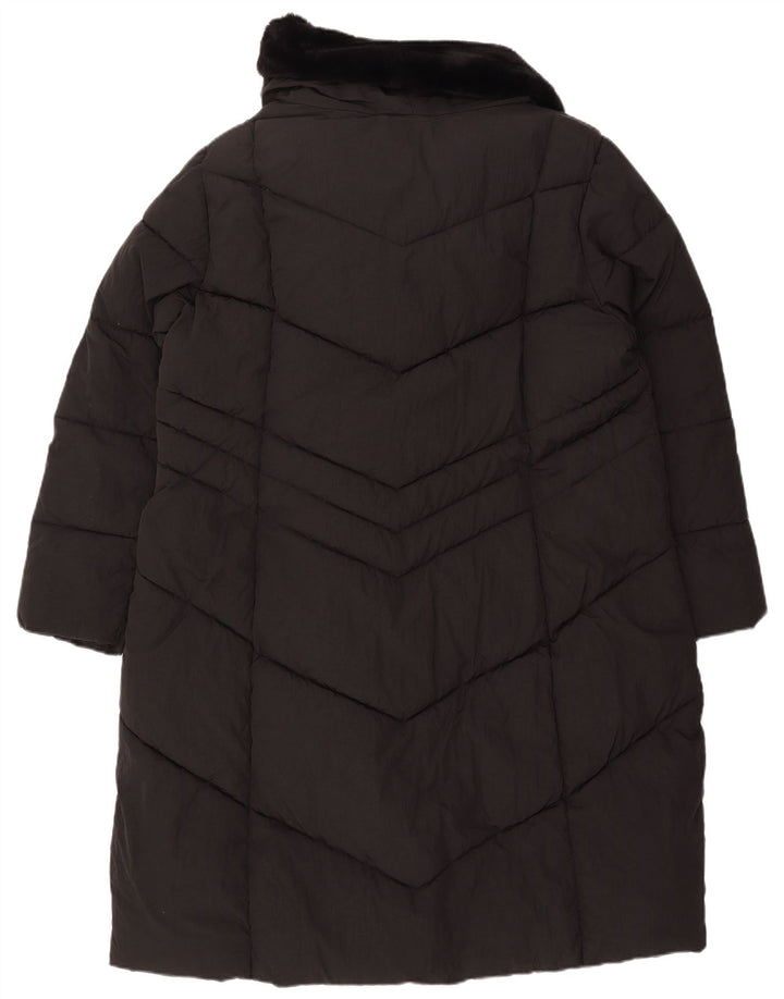 MONSOON Γυναικείο παλτό με επένδυση UK 18 XL μαύρο νάιλον