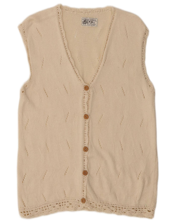 Γυναικείο Αμάνικο Ζακέτα ARTESANIA UK 12 Βαμβακερό μεσαίο σε ανοιχτό λευκό