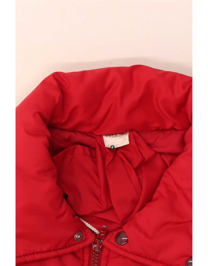 Vintage γυναικείο μπουφάν με επένδυση IT 50 XL κόκκινο πολυεστέρα