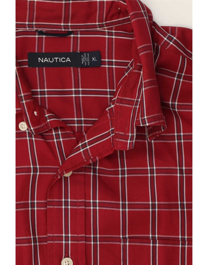 Ανδρικό πουκάμισο Nautica XL Red Check Cotton