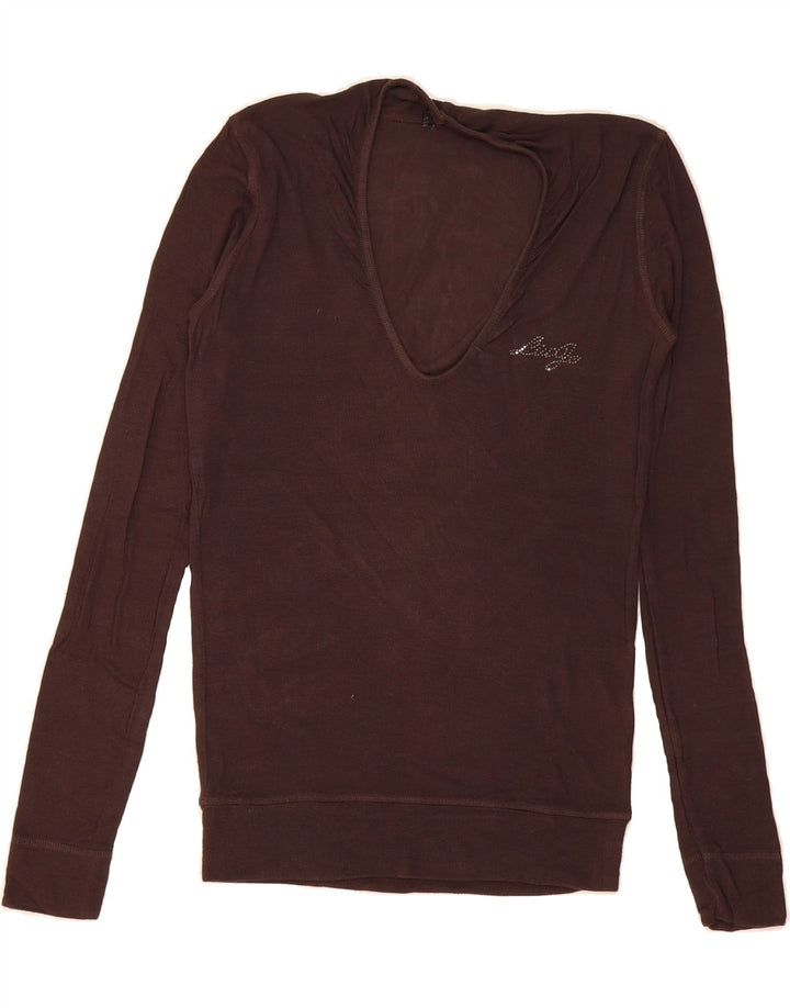 LIU JO Womens Top Long Sleeve IT 44 Medium Brown Viscose Vintage Liu Jo and Second-Hand Liu Jo from Messina Hembry 