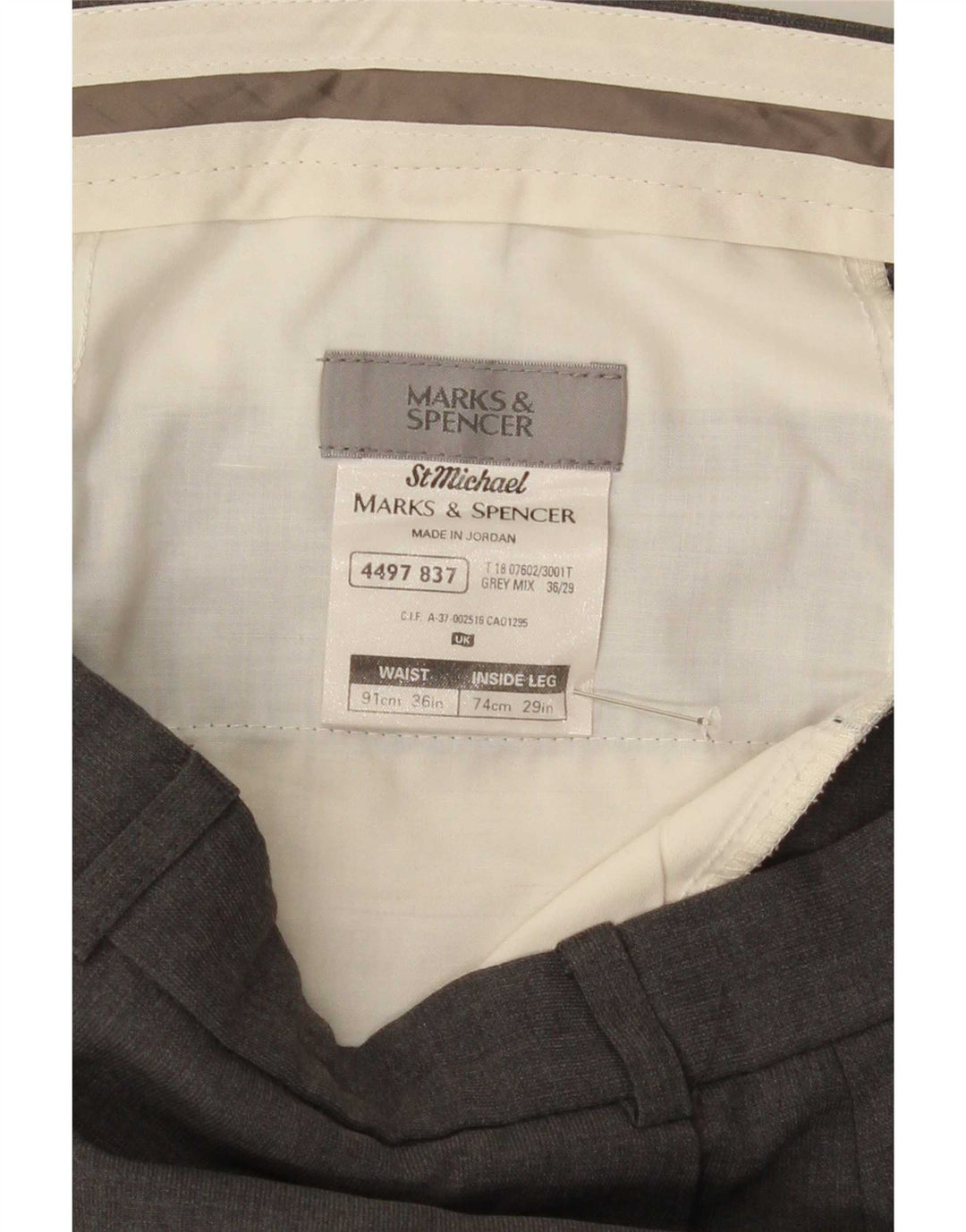 Marks & Spencer Ανδρικό ίσιο παντελόνι W36 L29 Γκρι Πολυεστέρας
