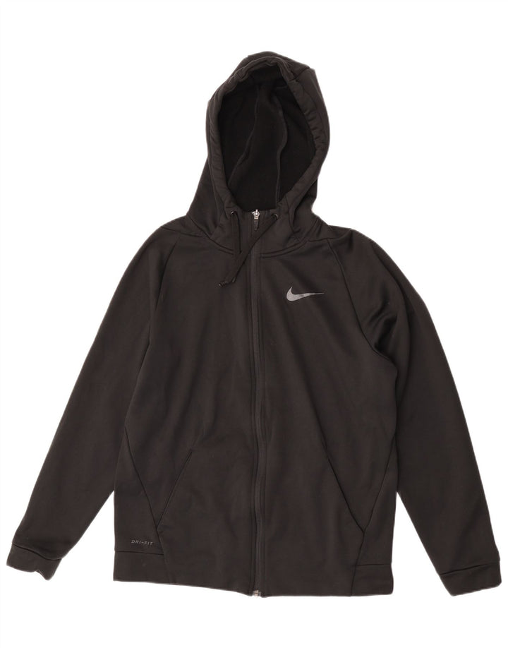 Ανδρικό πουλόβερ Nike με φερμουάρ Dri Fit, μεσαίο μαύρο πολυεστέρα