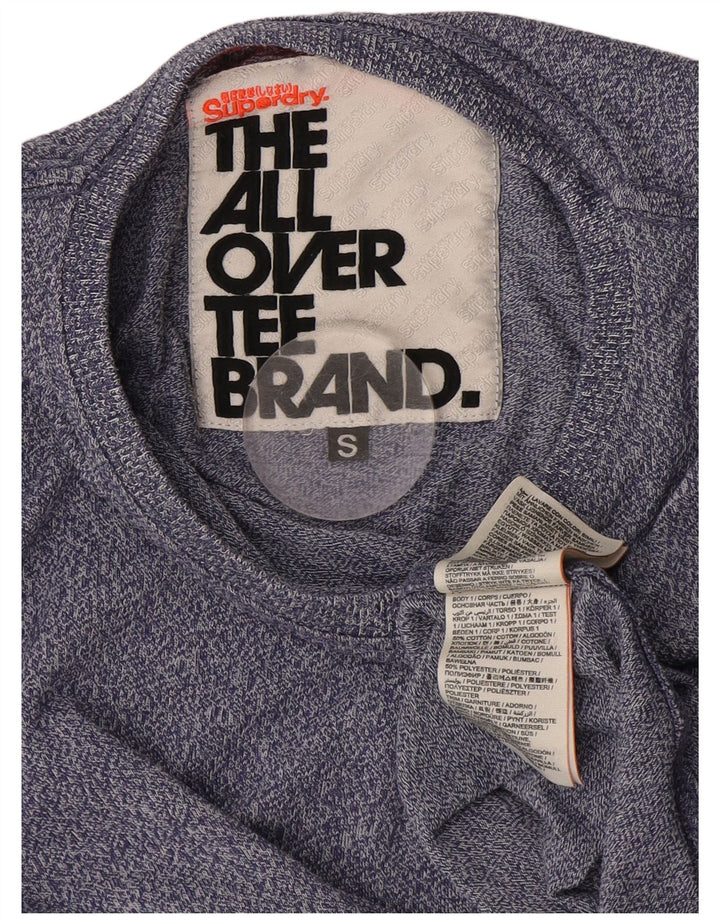 Superdry Ανδρικό γραφικό T-Shirt Top Μικρό Μπλε Βαμβακερό