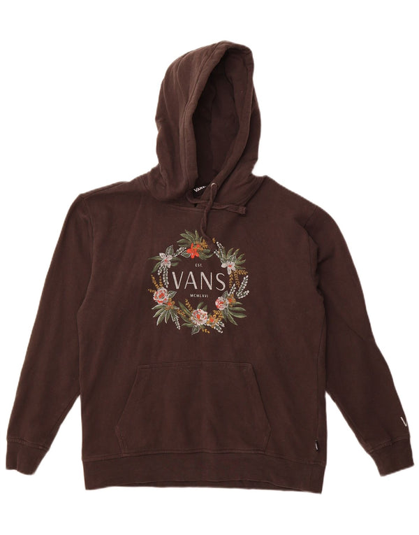 Vans Γυναικείο Γραφικό Hoodie Jumper UK 10 Small Brown Βαμβακερό