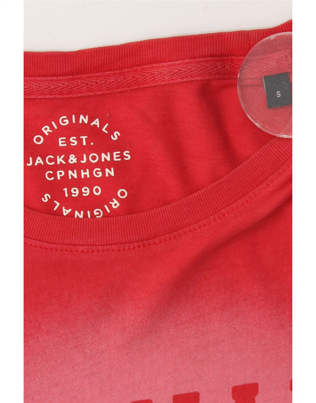 Jack & Jones Ανδρικό γραφικό T-Shirt Top Μικρό κόκκινο βαμβακερό