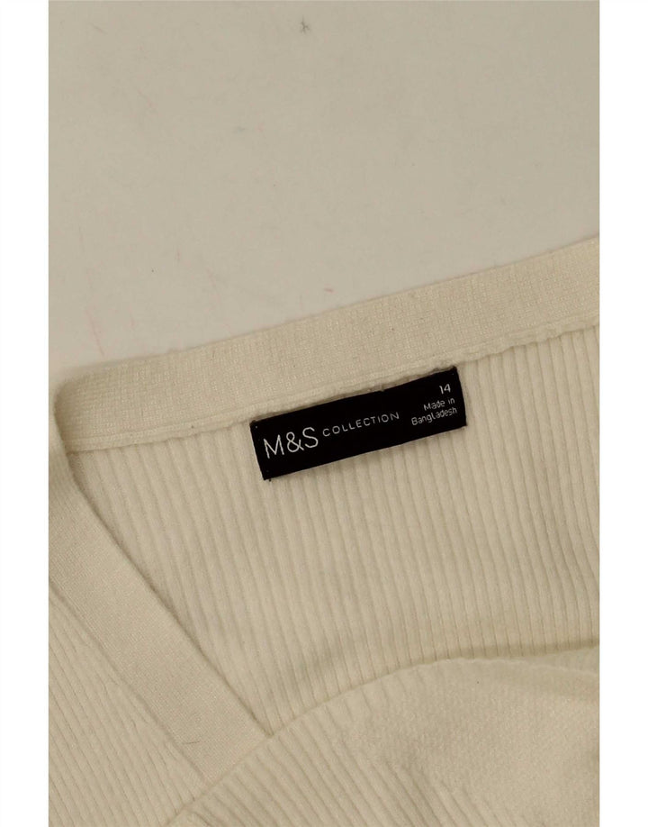 Marks & Spencer Γυναικεία Ζακέτα πουλόβερ UK 14 Medium White