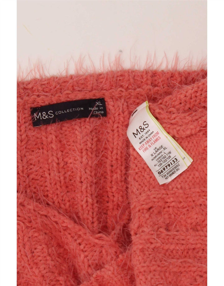 Marks & Spencer Γυναικείο πουλόβερ με λαιμόκοψη με λαιμόκοψη UK 18 XL πορτοκαλί πολυεστέρας