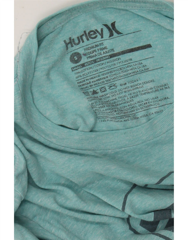 HURLEY Ανδρικό γραφικό μπλουζάκι Premium Fit Μικρό βαμβακερό τυρκουάζ