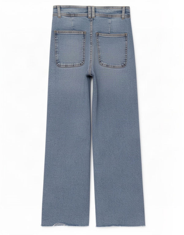 Zara Girls Wide Leg Jeans 11-12 ετών W26 L25 Blue