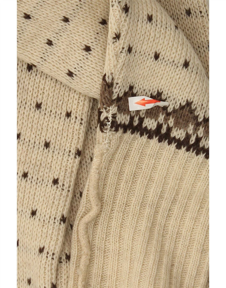 Ανδρικό πουλόβερ Clipper Cardigan IT 54 XL Off White Fair Isle Wool