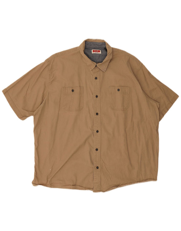 Ανδρικό κοντομάνικο πουκάμισο Wrangler 2XL Μπεζ βαμβακερό