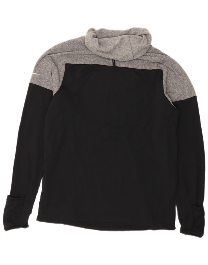 Ανδρικό μπλουζάκι με ρολό Therma-Fit Nike με μακρυμάνικο μεσαίο μαύρο χρώμα