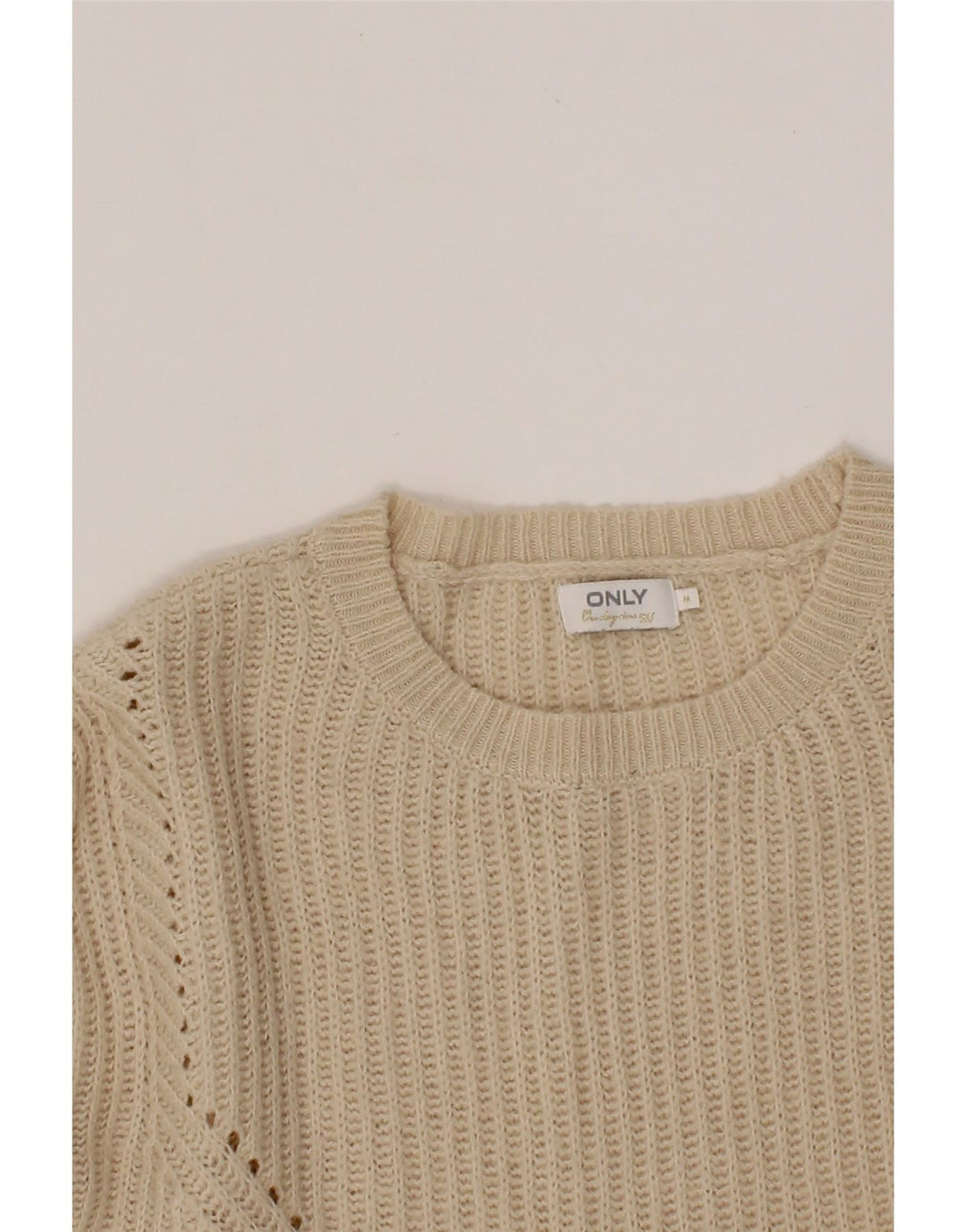ONLY Womens Boat Neck Jumper Sweater UK 14 Medium Off White Vintage Only and Second-Hand Only from Messina Hembry 