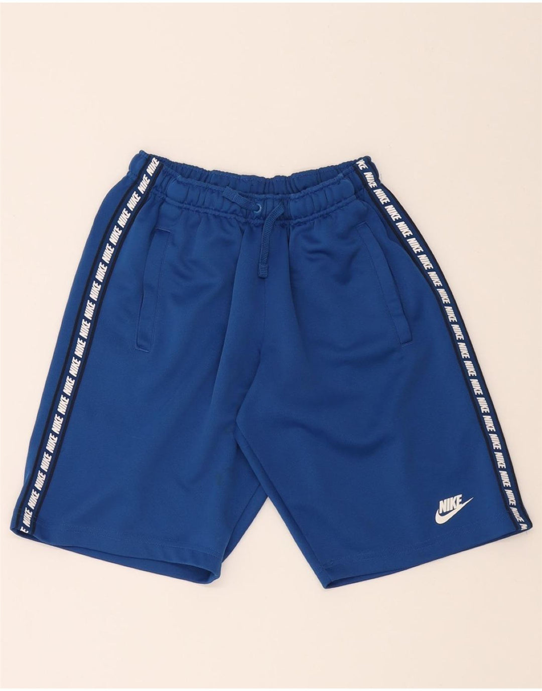 NIKE Mens Graphic Sport Shorts Medium Blue Polyester Vintage Nike and Second-Hand Nike from Messina Hembry 