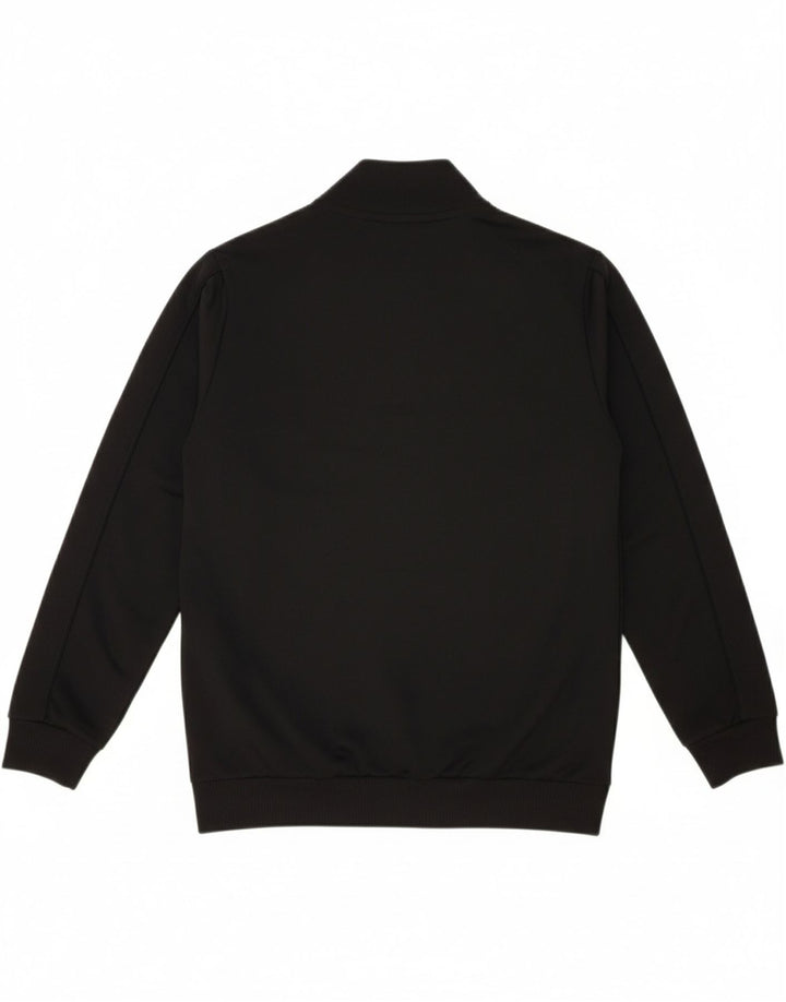 ADIDAS Boys Tracksuit Top Jacket 11-12 Years Black Colourblock Polyester