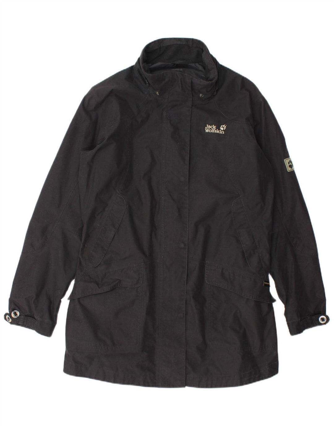 Jack Wolfskin Γυναικείο παλτό αντιανεμικό UK 18/20 XL μαύρο πολυεστέρα