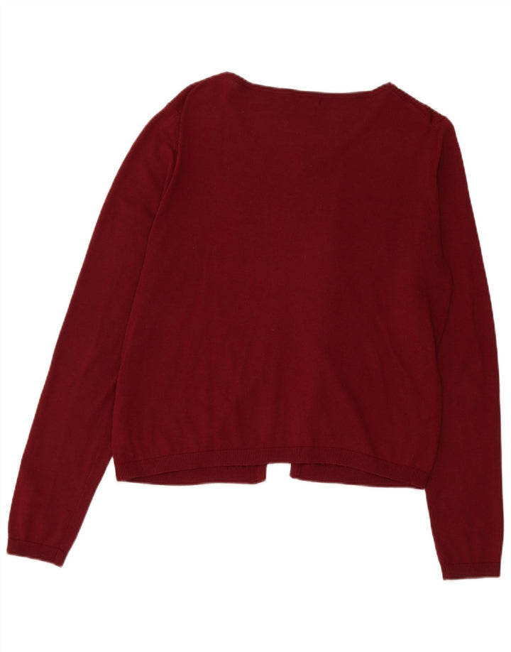 Massimo Dutti Γυναικείο Bolero Jumper UK 14 Medium Burgundy Silk