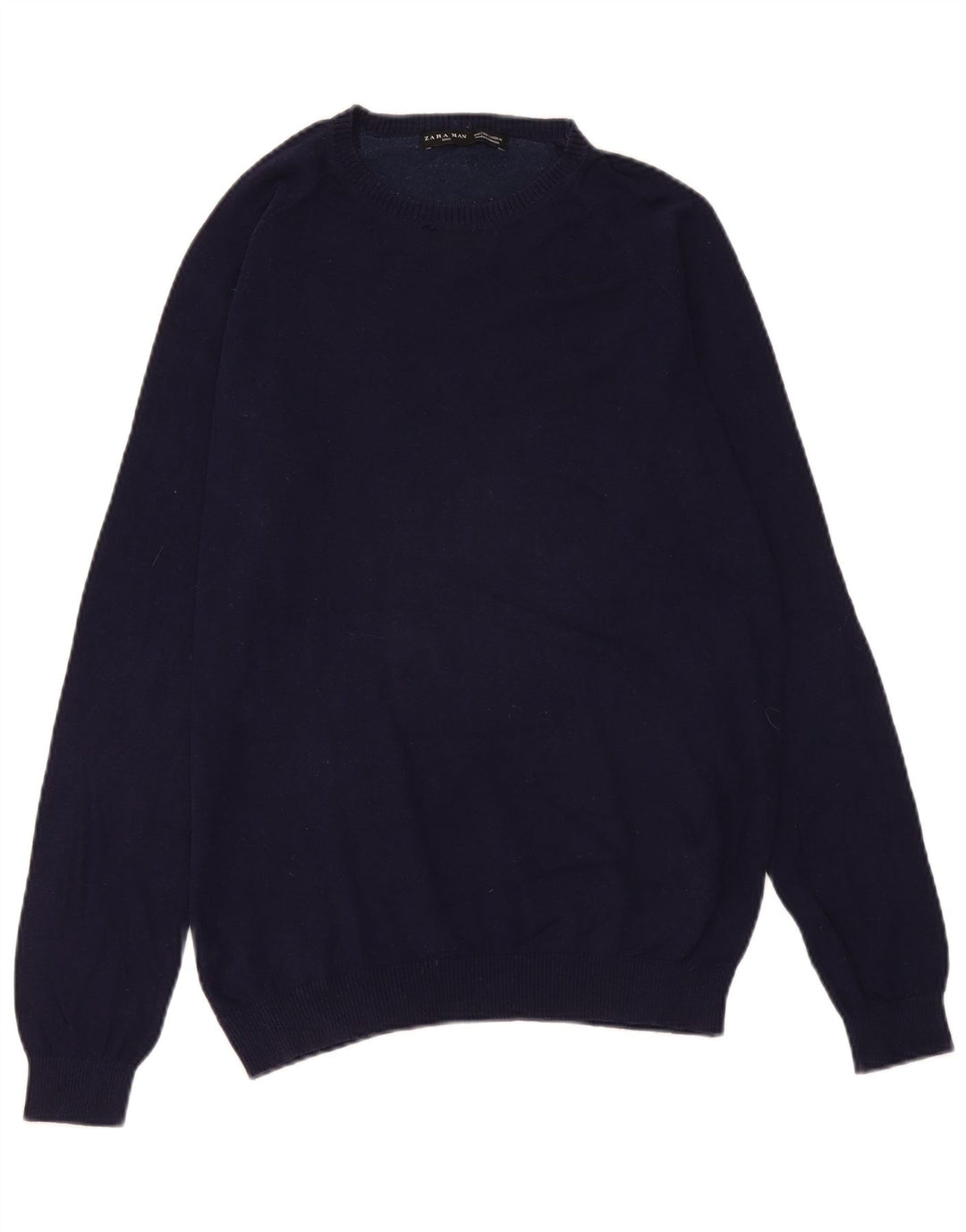 Ανδρικό πουλόβερ Zara Boat Neck Jumper Large Navy Blue