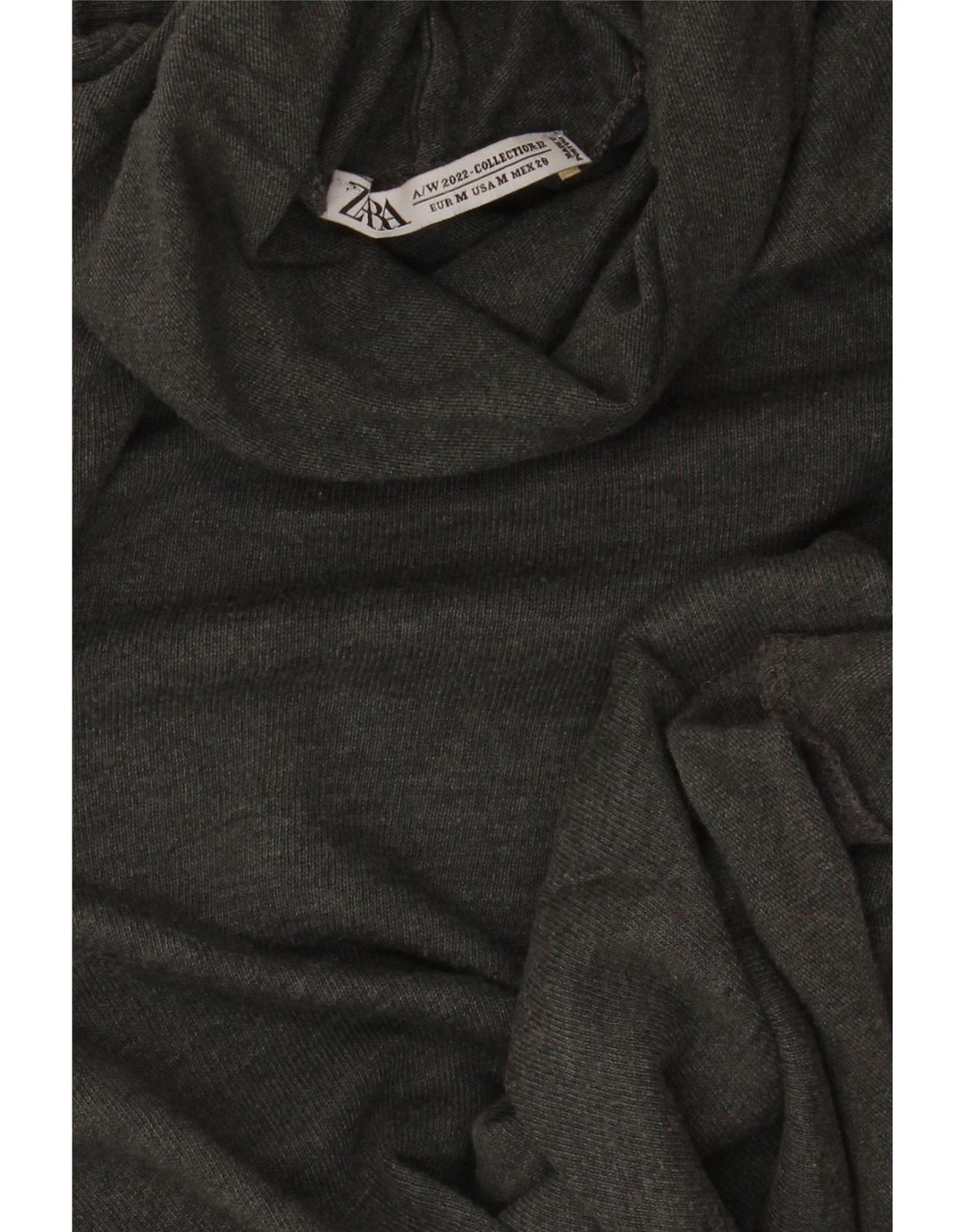 Zara γυναικείο μπλουζάκι με ρολό μακρυμάνικο UK 12 Medium Grey