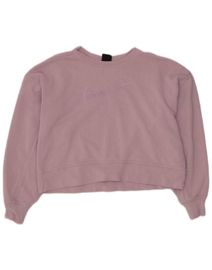 Nike Γυναικεία Dri Fit Oversized γραφική φούτερ Jumper UK 6 XS Purple