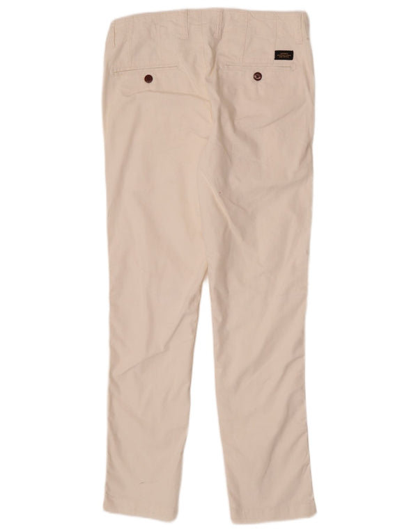 Ανδρικό κωνικό παντελόνι Chino Superdry W30 L29 από λευκό βαμβακερό