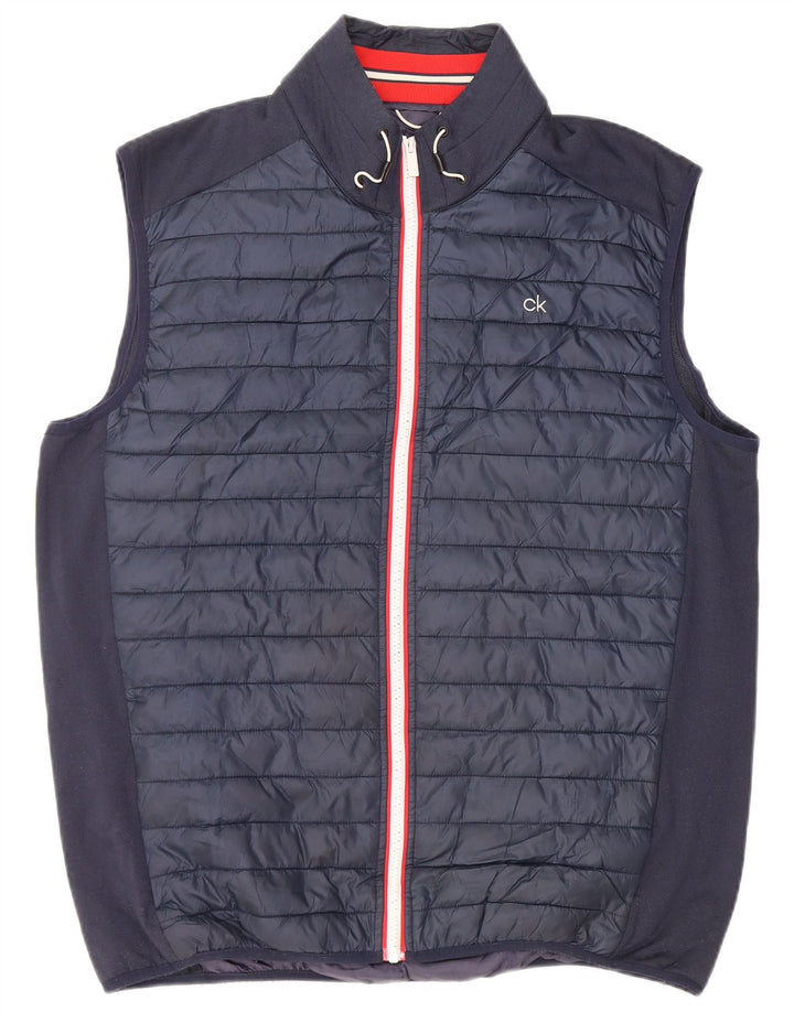 CALVIN KLEIN Ανδρικό padded Gilet UK 42 XL Navy Blue Polyester