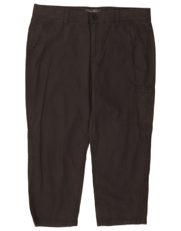EDDIE BAUER Γυναικείο ίσιο παντελόνι Cargo Capri US 14 XL W36 L23 Γκρι