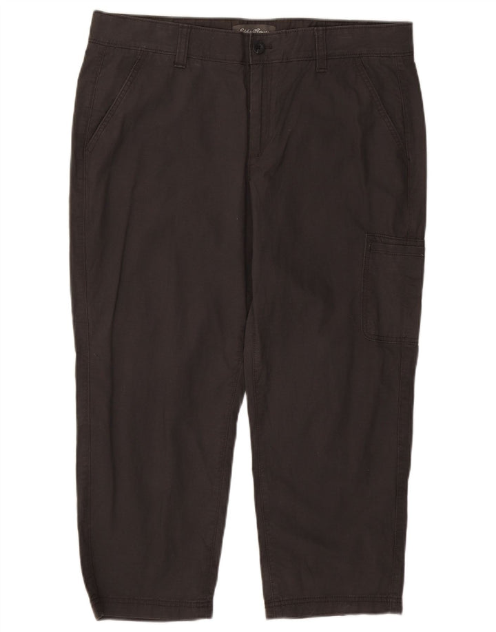 EDDIE BAUER Γυναικείο ίσιο παντελόνι Cargo Capri US 14 XL W36 L23 Γκρι