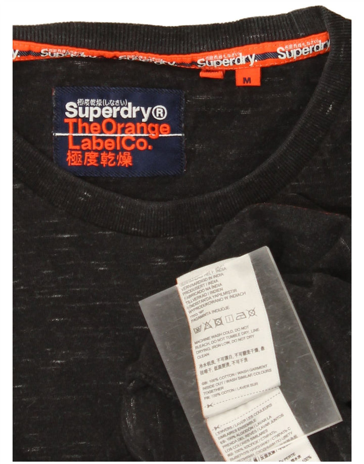 Ανδρικό T-Shirt SUPERDRY Τοπ μεσαίου μαύρου βαμβακερό