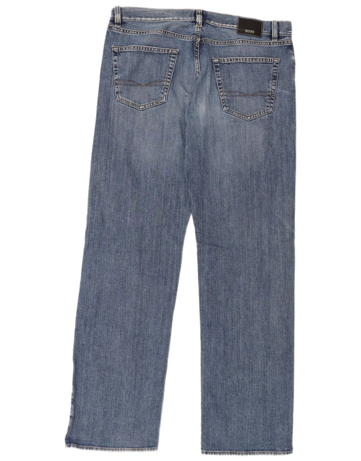 HUGO BOSS Ανδρικό Texas Straight Jeans W36 L34 Μπλε βαμβακερό