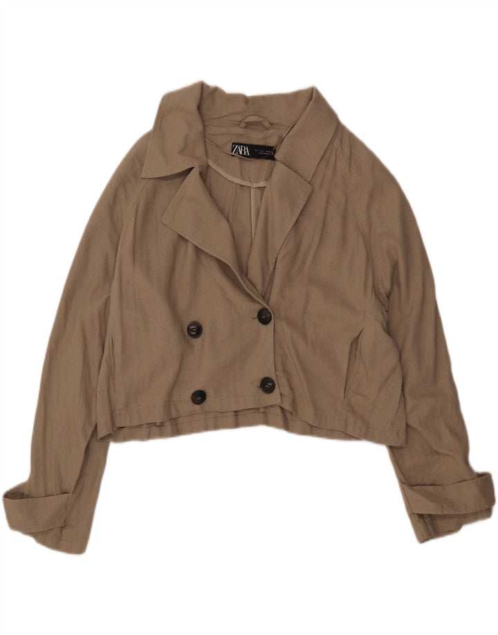 Zara Γυναικείο Μπουφάν με διπλό στήθος UK 16 Large Khaki