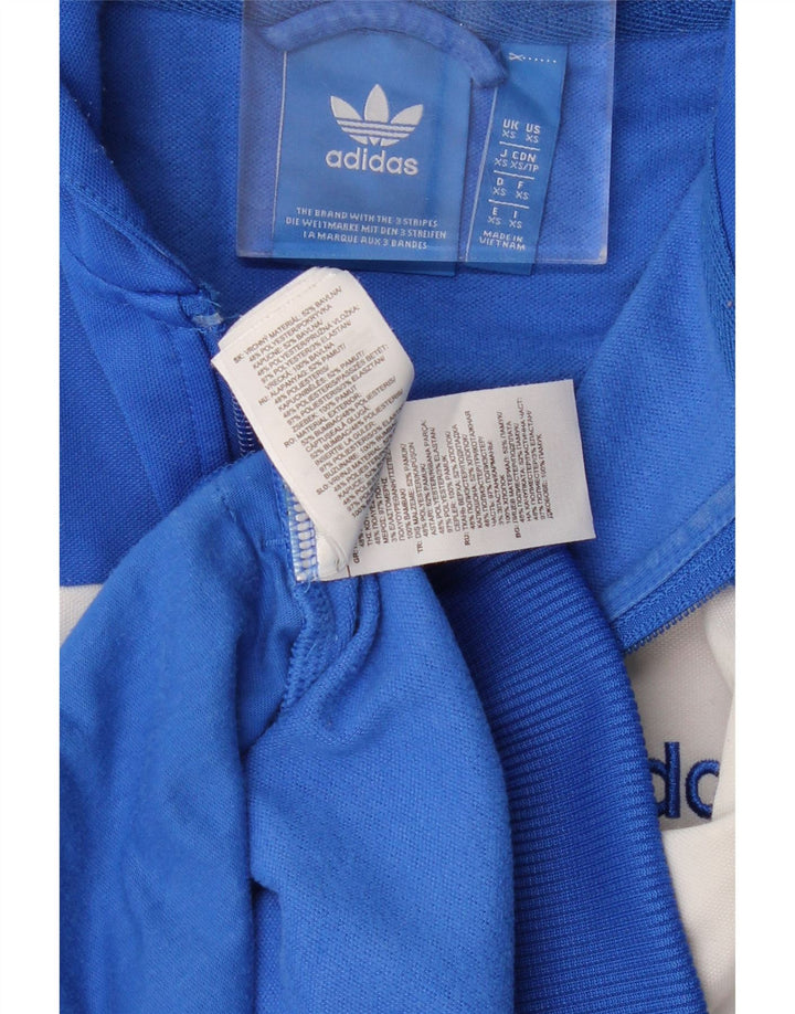 Ανδρικό πουλόβερ με κουκούλα με φερμουάρ ADIDAS XS Blue Colourblock Βαμβακερό